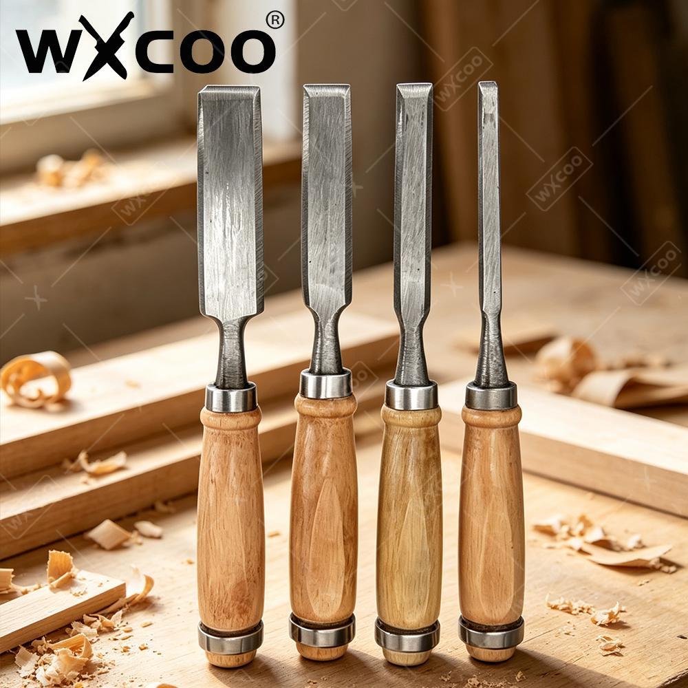 Chisel Set Wood - 6/12/18/24mm Professional Woodworking Chisels Set with