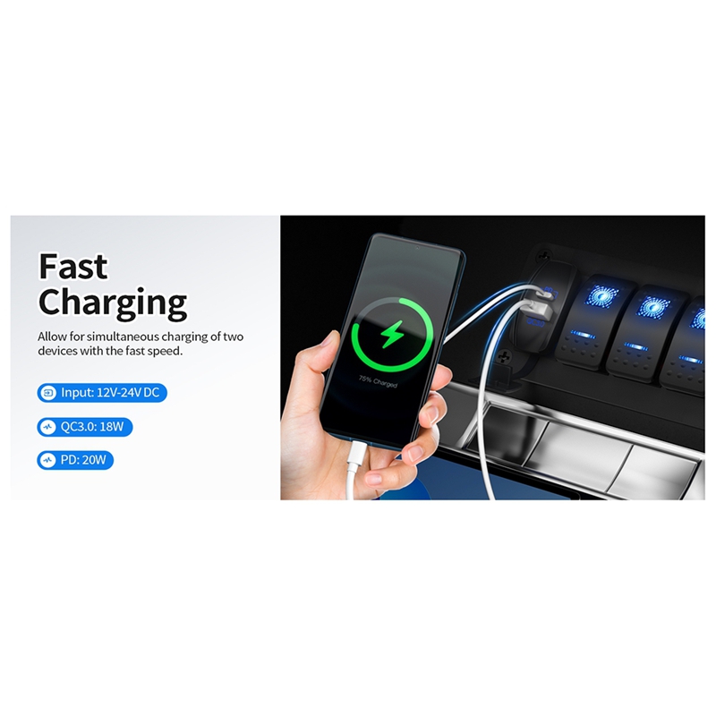 USB Rocker Switch 12V Waterpro - đánh giá và giá Tools Qc