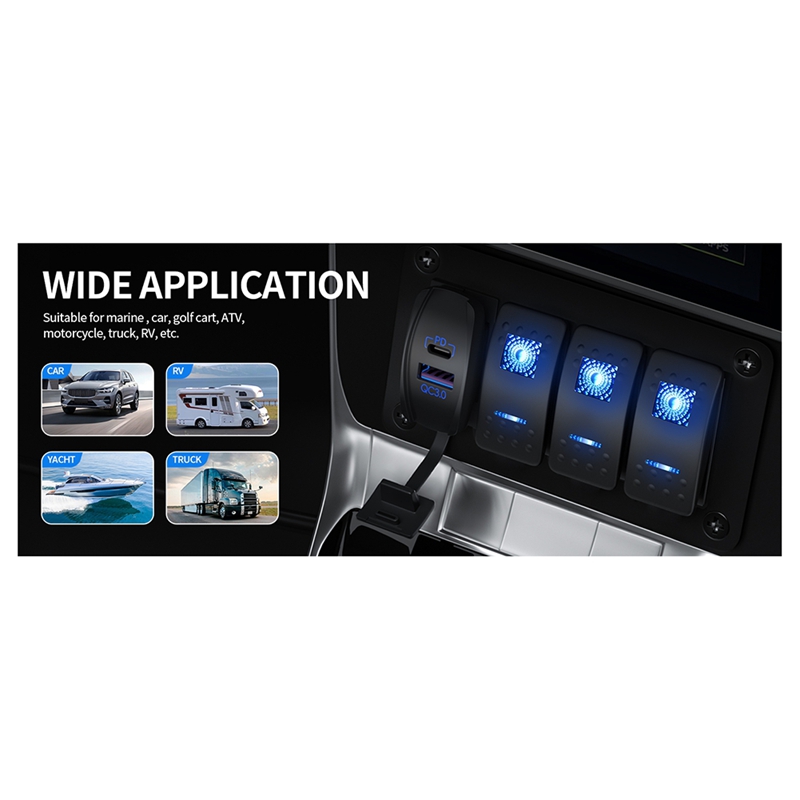 USB Rocker Switch 12V Waterpro - đánh giá và giá Tools Qc