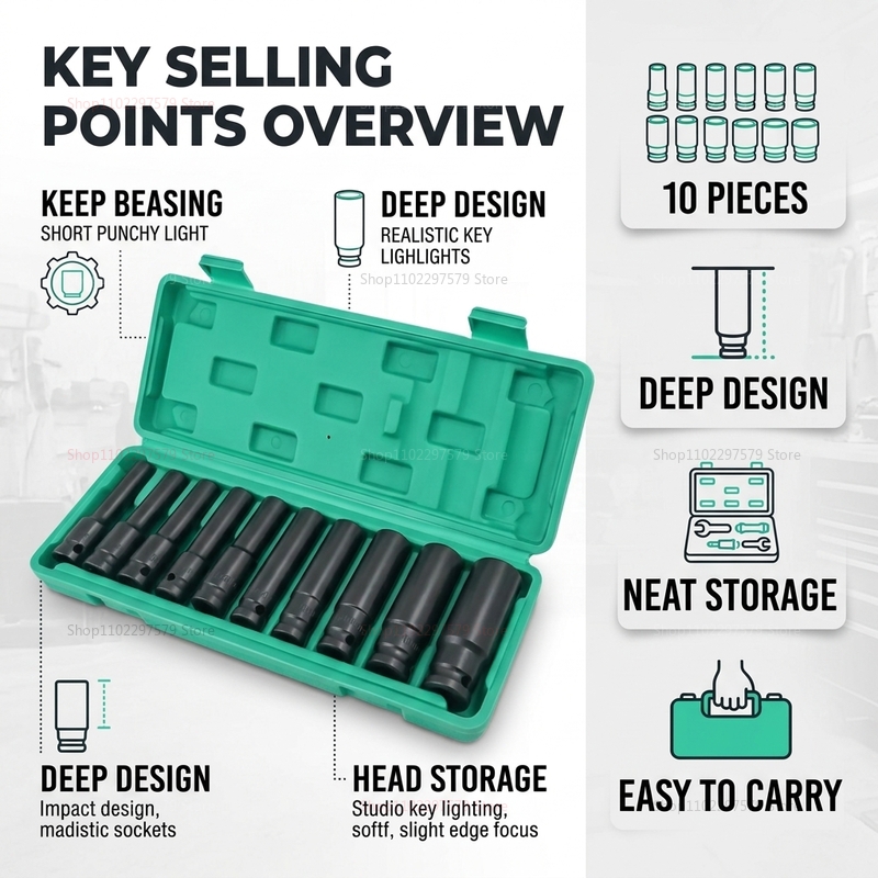 10pcs Socket Wrench Set 8-24mm - đánh giá và giá Workshop Electric Tools
