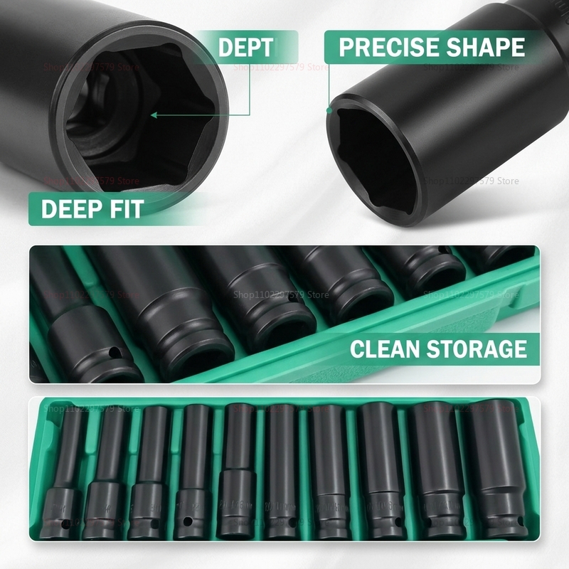 10pcs Socket Wrench Set 8-24mm - đánh giá và giá Workshop Electric Tools